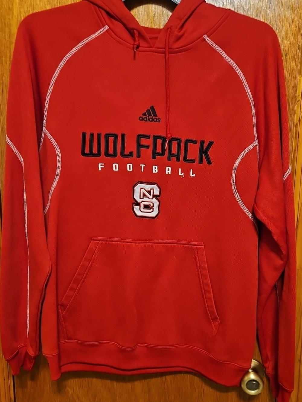 adidas Red Wolfpack Football Pullover Hoodie